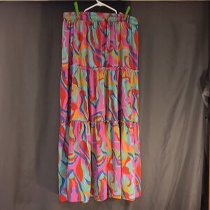 Never worn (tags removed) long, very colorful skirt.